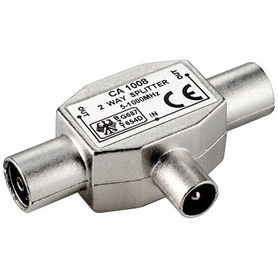 2 way distributor (RF), 2x coaxjack/coax plug