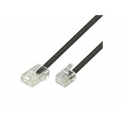 Telefonadapterkabel RJ-11/12 auf RJ-45, 6m, schwarz