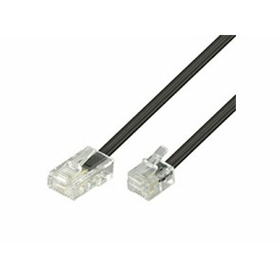 Telefonadapterkabel RJ-11/12 auf RJ-45, 10m, schwarz