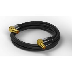 TV Antennenkabel (135 dB typ), 4x geschirmt, vergoldet, gewinkelt schwarz 5 Meter