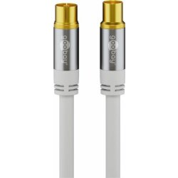 TV Antennenkabel (135 dB typ), 4x geschirmt, vergoldet weiss 2 Meter