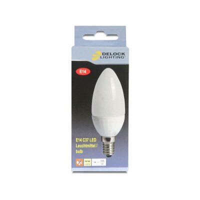 Delock Lighting E14 LED illuminant 3.0 W C37 warm white ceramic