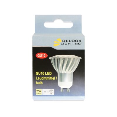 Delock Lighting GU10 LED illuminant 4.5 W warm white 3 x CREE XPE aluminum dimmable