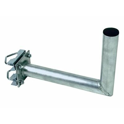 Mastausleger-Stahl 45x25cm, mit Schelle  L- Form / Rohr Ø50 mm