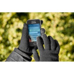 Touchscreen-Handschuhe (schwarz) Größe S z.B. für Apple iPhone, iPad und Android