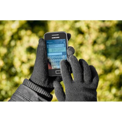 Touchscreen-Handschuhe (schwarz) Gre L z.B. fr Apple iPhone, iPad und Android
