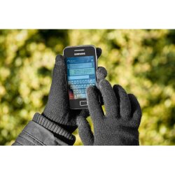 Touchscreen-Handschuhe (schwarz) Größe L z.B. für Apple iPhone, iPad und Android