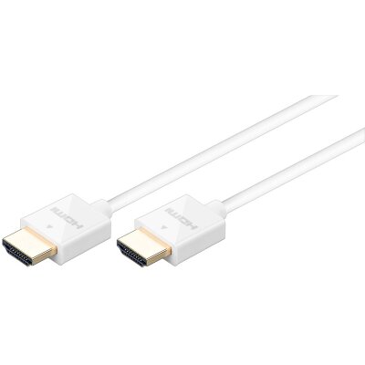 Super slim High Speed HDMI mit Ethernet 0.75 Meter weiss