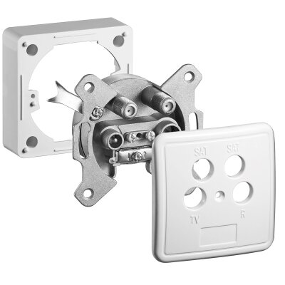 4-way Antenna-Wall-Socket (SAT/SAT/TV/Radio)