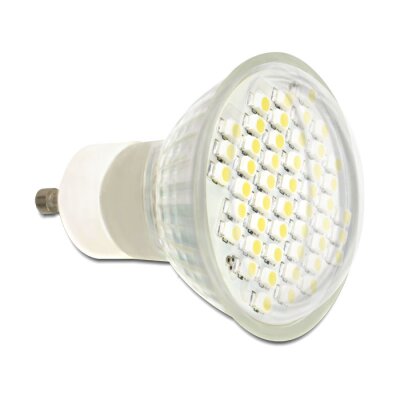 Delock Lighting GU10 LED Leuchtmittel 2,5 W warmweiß 48 x SMD Glasabdeckung