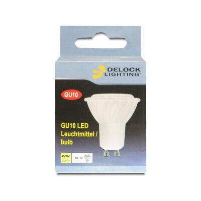 Delock Lighting GU10 LED Leuchtmittel 6,0 W warmwei 4 x CREE XPG Keramik dimmbar