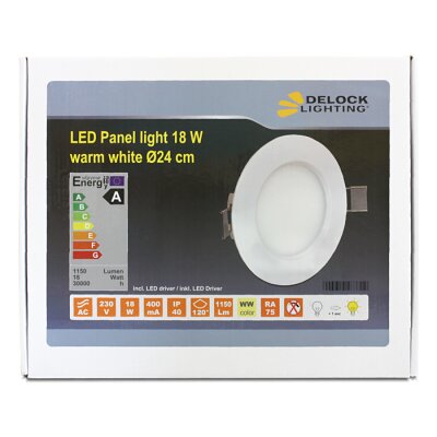 L LED Panel rund wei 18W ww 180x SMD LED  24cm