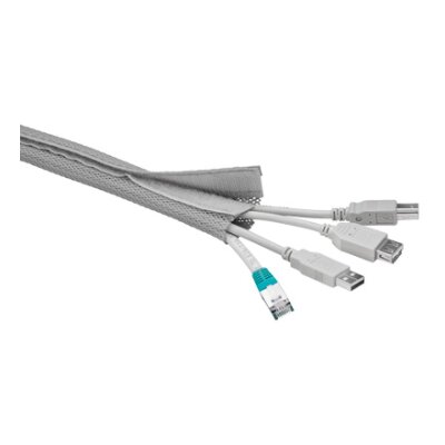 Cablesock (1.8m) with hook-and-loop fastener for clean storage; silver