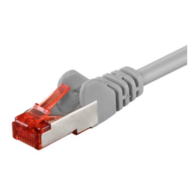 Netzwerkkabel CAT6 - 01.00 m S/FTP; 2xRJ45 stecker; PIMF doppelt geschirmt grau