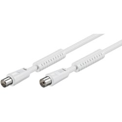 antenna cable with ferrite core, (100 % shielded) white...